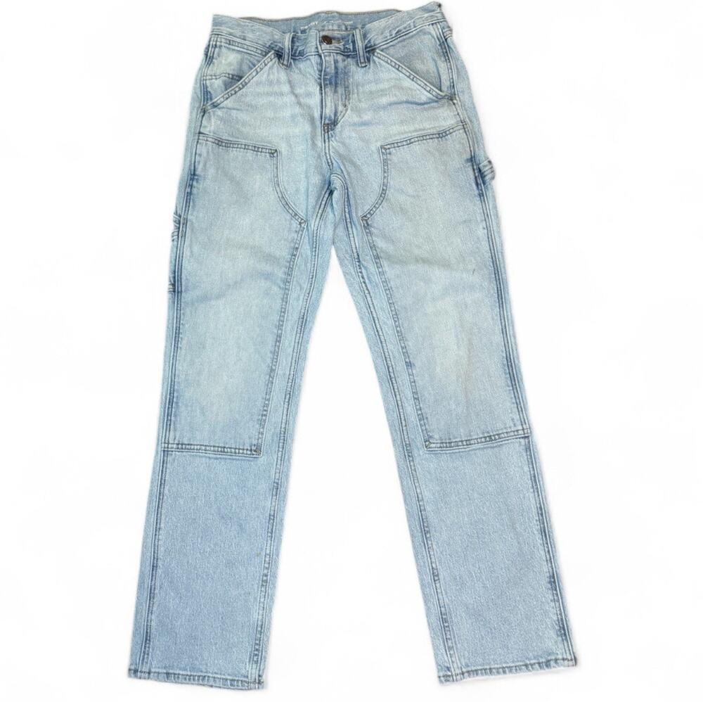 Old Navy Men's Relaxed Fit Light Blue Jeans 29x30 Denim Carpenter Pants Outdoors
